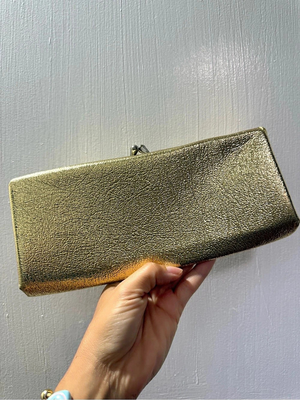 Vintage Gold metallic Frame Clutch